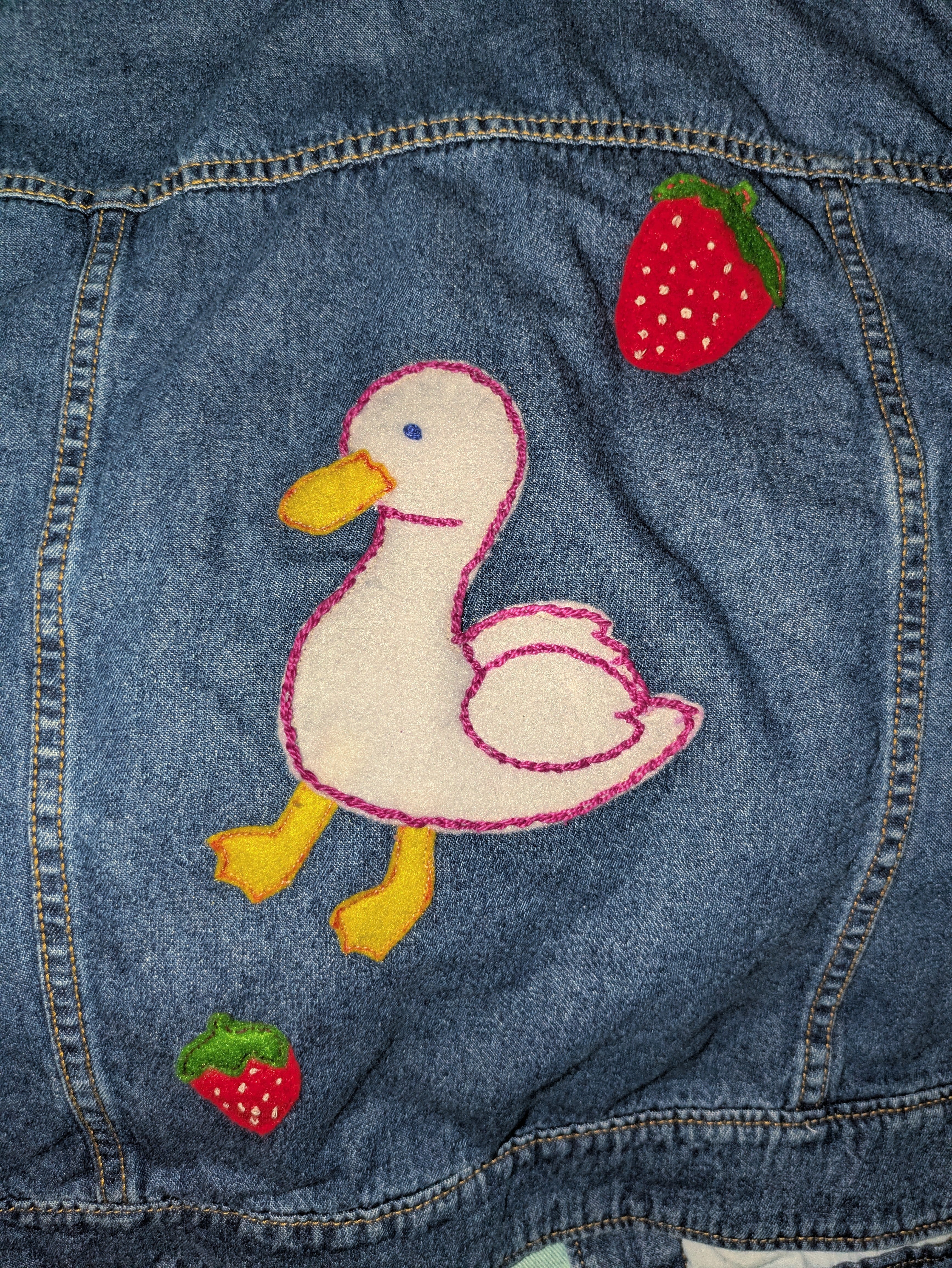 Strawberry Goose Jean Jacket